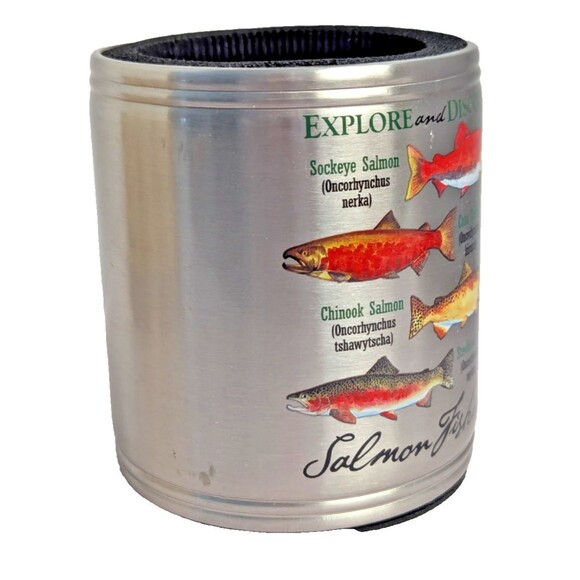 American Expedition Stainless Steel Can Cooler Angler Series Salmon Fishing Gift - Picture 6 of 9